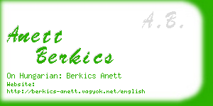 anett berkics business card